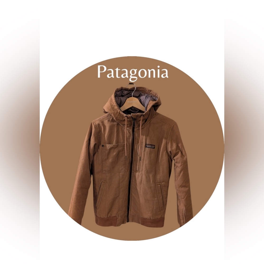 Patagonia Tan Bomber Jacket with Hood